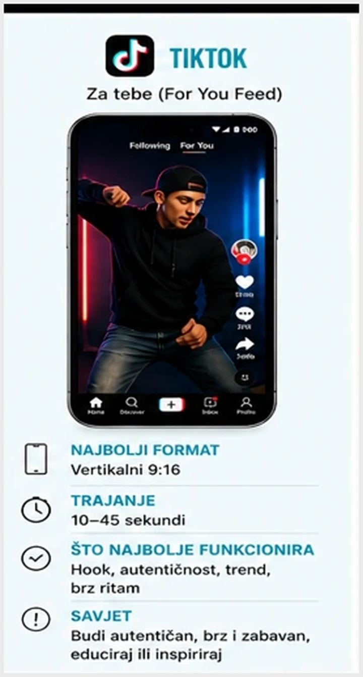 TikTok video format za kratki vertikalni video i social media sadržaj