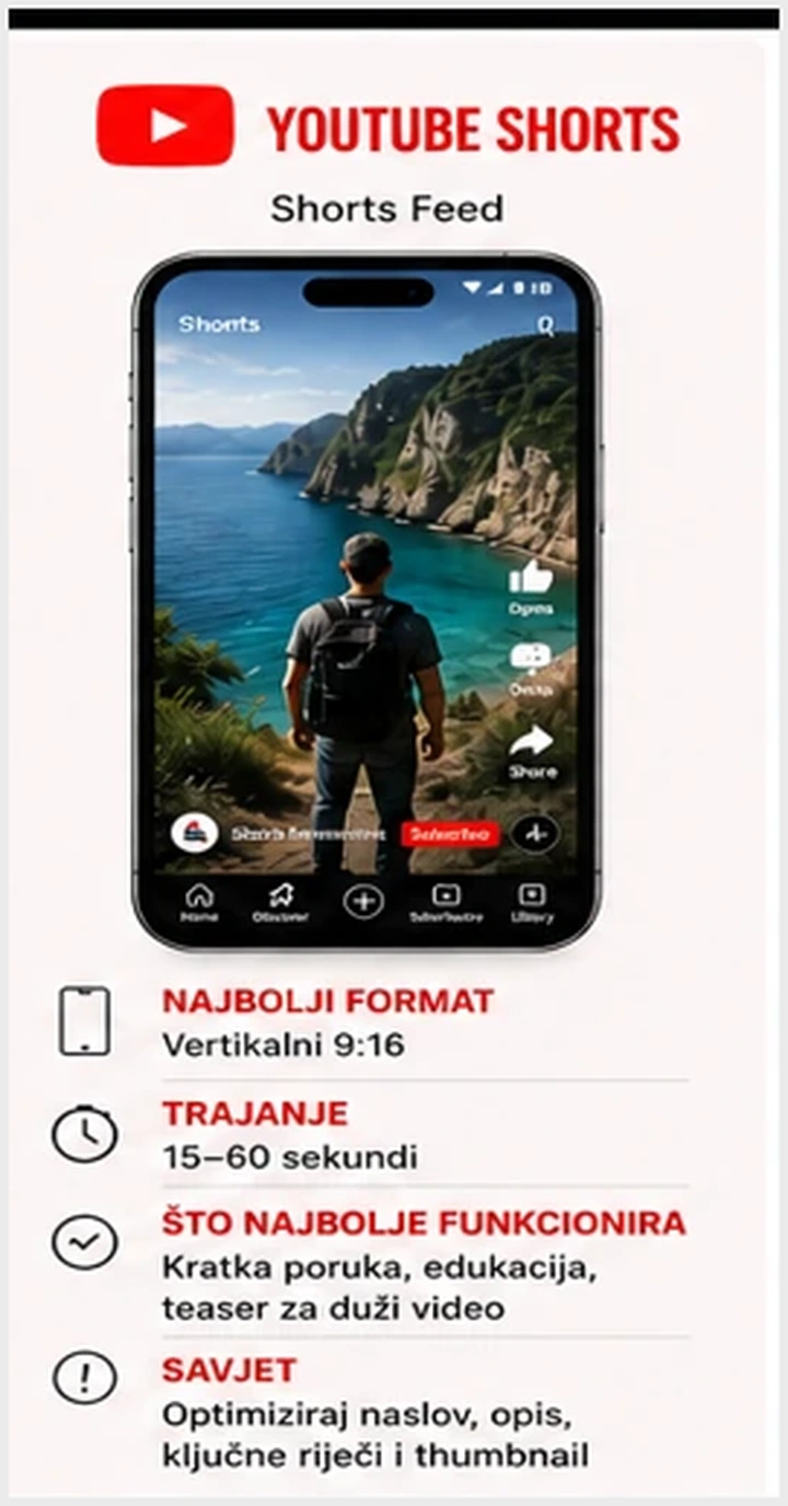 YouTube Shorts format za kratki vertikalni video i YouTube SEO strategiju