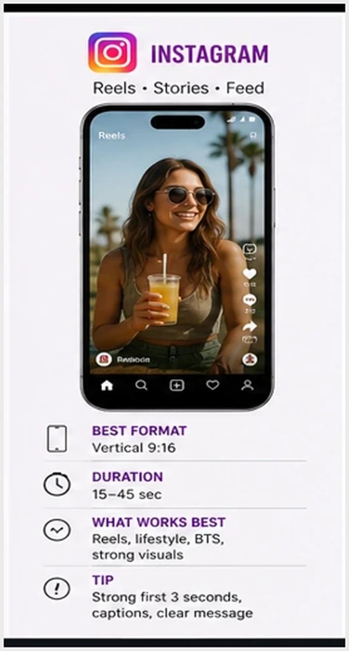Instagram Reels format for social media video