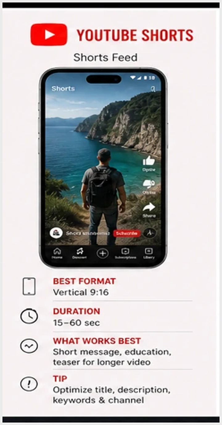 YouTube Shorts format for vertical video and YouTube SEO strategy